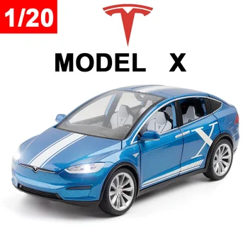 1/20 Tesla Model X Автомобили Модель Игрушки для мальчиков Новая энергия Автомобиль Сплав Литье под давлением Pull Back Коллекционная модель автомобиля Взрослая детская игрушка