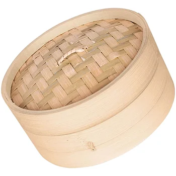 1 Набор бытовых бамбуковых пароварок Кухонный пароварка для булочек Бамбуковый пароварка Корзина для кухни