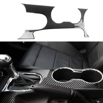 1 шт. Крышка подстаканника Внутренняя центральная панель переключения передач из углеродного волокна для Ford Mustang 2015-2021