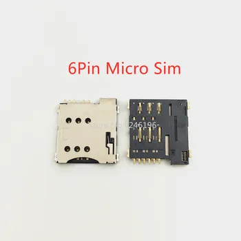 2-10 шт. Оригинальный разъем 6-контактный слот для карты Micro SIM Самостоятельно наложенный SIM1.35 6-контактный адаптер держателя карты для мобильной SIM-карты нажимного типа