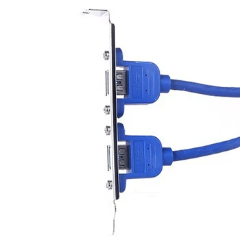 20-контактный к двойному USB3.0 удлинительный кабель с перегородкой Высокоскоростной USB 3.0 на задней панели Кронштейн расширения 2-портовый кабель материнской платы Изображение 1