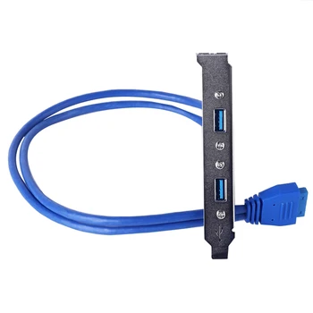 20-контактный к двойному USB3.0 удлинительный кабель с перегородкой Высокоскоростной USB 3.0 на задней панели Кронштейн расширения 2-портовый кабель материнской платы Изображение 4