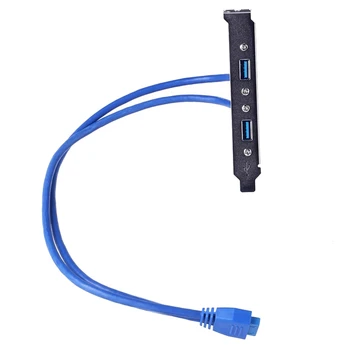 20-контактный к двойному USB3.0 удлинительный кабель с перегородкой Высокоскоростной USB 3.0 на задней панели Кронштейн расширения 2-портовый кабель материнской платы Изображение 5