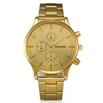 2020 Migeer Мужские часы Роскошные мужские золотые часы Кварцевые часы из нержавеющей стали Reloj Hombre Orologio Uomo Relogio Masculino