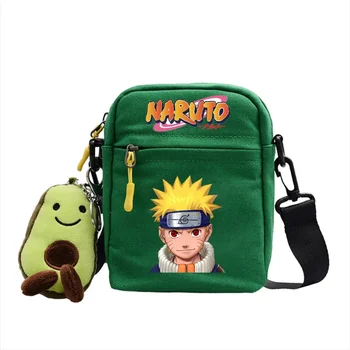 2023 Новая маленькая квадратная сумка с принтом аниме-персонажа Наруто для детей, косая сумка через плечо для мужчин и женщин, рюкзак, подарок на день рождения Изображение 1