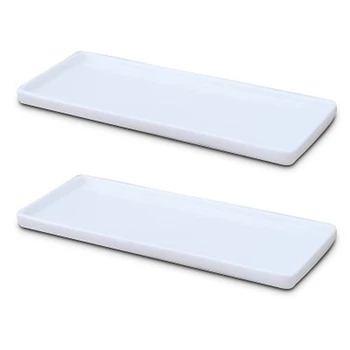 2X Прямоугольная керамическая тарелка для подноса Белая фарфоровая прямоугольная тарелка для ополаскивателя для рта Поднос для хранения в ванной комнате Изображение 0