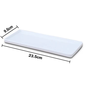 2X Прямоугольная керамическая тарелка для подноса Белая фарфоровая прямоугольная тарелка для ополаскивателя для рта Поднос для хранения в ванной комнате Изображение 4