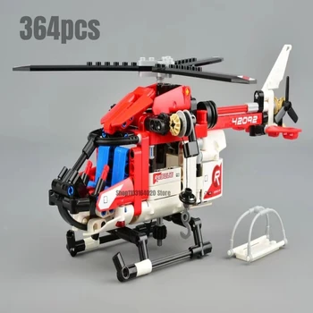 364 шт. Строительные блоки спасательного вертолета Технические кирпичи Модель Fit 42092 Игрушки для детей Рождественский подарок