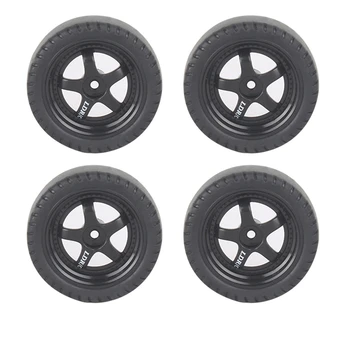 4 шт. RC Drift Tire Wheel Hard Tire RC Parts Black For LDRC LD1201 P06 WPL B14 B24 C14 C24 C34 C44 RC Авто Аксессуары для обновления Изображение 0