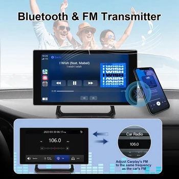 5-дюймовый портативный автомобильный радиоприемник с видеорегистратором Carplay Android Auto Driving Recorder Bluetooth FM Камера заднего вида Прочный Изображение 1
