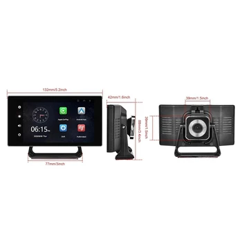 5-дюймовый портативный автомобильный радиоприемник с видеорегистратором Carplay Android Auto Driving Recorder Bluetooth FM Камера заднего вида Прочный Изображение 5