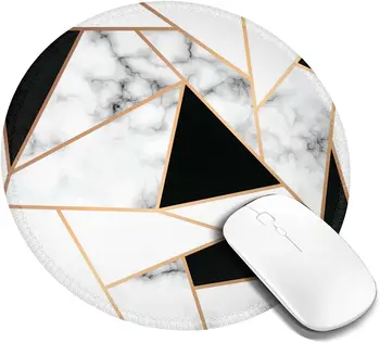 7,9 дюйма круглый коврик для мыши черно-белая мраморная текстура нескользящий коврик для игровой мыши для компьютеров ноутбук игровой офис домашний