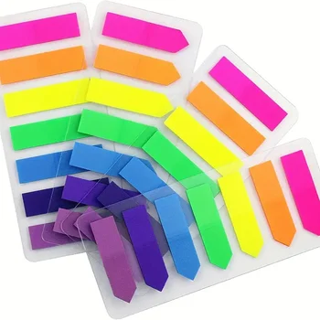 7 цветов флуоресцентные наклейки ПЭТ индекса, этикетки для маркировки книг студентов, вкладки классификации папок, самоклеящиеся клейкие заметки