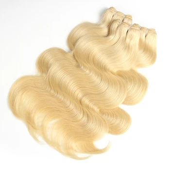 Ali Queen Волосы #613 Блондинка Body Wave Бразильский сырой девственник Пучки Человеческие волосы Плетение Парики Наращивание волос Акции