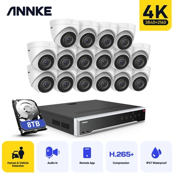 ANNKE 32CH 4K Ultra HD POE Сетевая система видеонаблюдения 12-мегапиксельный видеорегистратор H.265+ с 16-кратной 8-мегапиксельной 30-метровой наружной IP-камерой ночного видения EXIR Изображение 0
