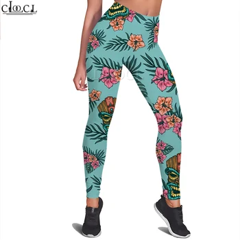 CLOOCL Женские леггинсы Красивые цветы Узор 3D-печатные брюки для женской тренировки Push Up Бег трусцой с высокой талией Эластичные брюки Изображение 1