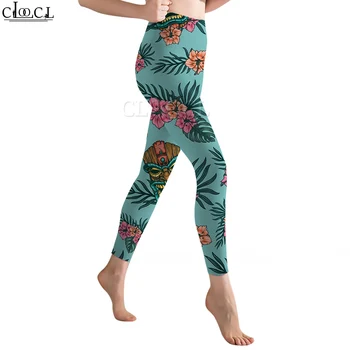 CLOOCL Женские леггинсы Красивые цветы Узор 3D-печатные брюки для женской тренировки Push Up Бег трусцой с высокой талией Эластичные брюки Изображение 3
