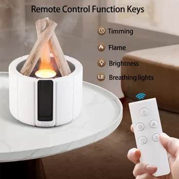 Control Ароматическое масло Диффузор Bonfire Flame Ультразвуковой увлажнитель воздуха с дистанционным мини-USB Fire Humidifier для домашнего спальни Рабочий стол Изображение 3