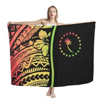 HYCOOL-полинезийский племенной тотемный принт светло-зеленые накидки для купальников, Lavalava Sarong, Платья для пляжных вечеринок для женщин, 2023 Изображение 2