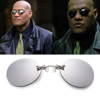 KAEDEK Клипса на носу Очки Круглые Матрица Morpheus Солнцезащитные очки Mini Frameless Vinage Мужские очки UV400 Изображение 0