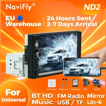 NaviFly Автомобильный мультимедийный видеоплеер MP5 Автомобильный универсальный 7-дюймовый сенсорный дисплей 1Din HD MP5 FM/TF/USB/BT/AUX