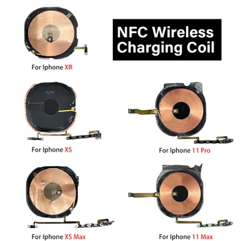 NFC Чип для iPhone 11 Pro Max X XS XR SE 2020 8 Plus Беспроводная зарядка Зарядное устройство Панель Катушка Наклейка с кнопкой громкости Гибкий кабель