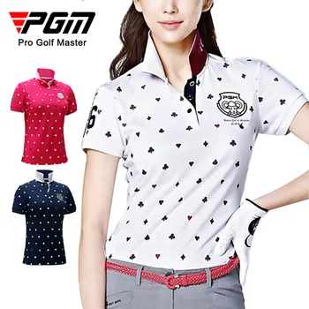 PGM Одежда для гольфа Женские футболки с коротким рукавом Летняя женская спортивная одежда с мячом