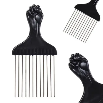 Pik Styling Прическа Инструмент для укладки Африканская щетка для волос Парикмахерская металлическая расческа Изображение 0