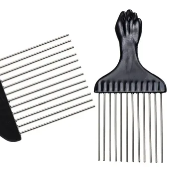 Pik Styling Прическа Инструмент для укладки Африканская щетка для волос Парикмахерская металлическая расческа Изображение 2