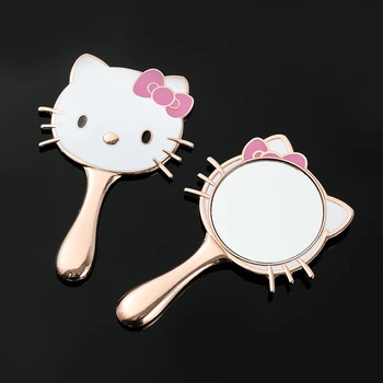 SANRIO Hello Kitty Ручное зеркало для макияжа с ручкой Ручное портативное зеркало СПА Салон Компактные зеркала Косметическое зеркало для женщин