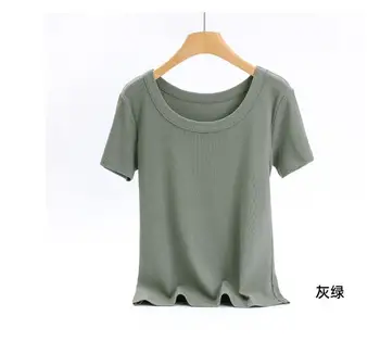 Solid Basic Женская футболка с коротким рукавом Повседневный цвет