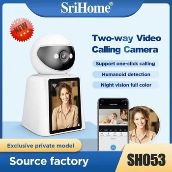 Srihome SH053 2MP 1080P 2,8-дюймовый IPS-экран видеотелефон PTZ IP Купольная камера AI Humanoid Detection Home Security Радионяня Изображение 0