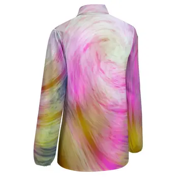 Tie Dye Блузка Абстрактный принт Милые графические блузки Женщины с длинным рукавом Уличная рубашка Весна Оверсайз Топ Изображение 3