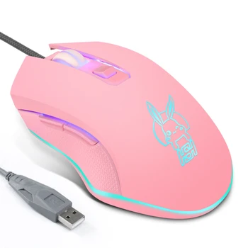 USB Type-C Проводная мышь Красочная светящаяся игровая мышь Новая милая мышь Kaqiu Mouse Оптическая мышь Dazzling Gamer Cute Mouse Изображение 2