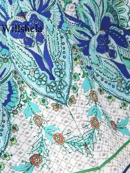 Willshela Женщины Модные плиссированные мини-юбки с принтом Шорты Винтаж Высокая эластичная талия Женские шикарные женские шорты Изображение 5