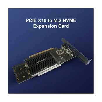 Адаптер PCIe на M2, PCIE X16 4-портовый твердотельный накопитель M2 NVME M Key Добавить карту расширения PCI Express с радиатором Изображение 2