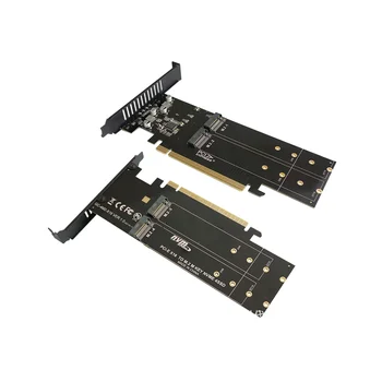 Адаптер PCIe на M2, PCIE X16 4-портовый твердотельный накопитель M2 NVME M Key Добавить карту расширения PCI Express с радиатором Изображение 4