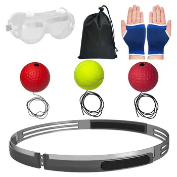  боксерский рефлекторный мяч набор носимых тренировочных мячей для ударов с регулируемым оголовьем боксерское оборудование для тренеров