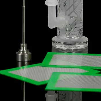  Квадратный силиконовый коврик зеленого цвета для выпечки Курение Антипригарный термостойкий силиконовый коврик для сковороды Аксессуары для курения Изображение 0
