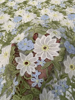 Классическое мягкое и многоцветное платье-рубашка с вышитой юбкой из молочного шелка Cheongsam Кружевная ткань Изображение 3