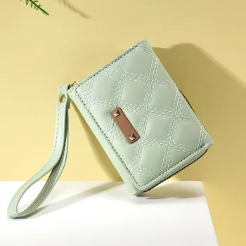 корейская версия кошелька женская короткая нишевая простая маленькая сумка с ароматом студенческой карточки большой емкости многоцветный WaIIet