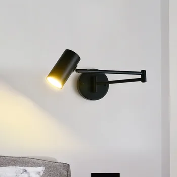 креативный регулируемый свинг с длинной рукой светодиодный настенный светильник складной телескопический настенный светильник с переключателем настенные бра домашний декор прикроватный светильник