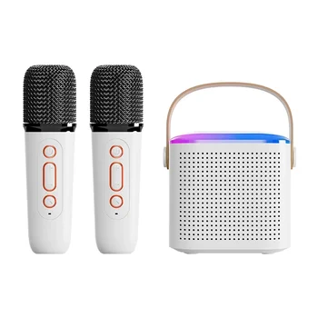 Микрофон Караоке-машина Портативная акустическая система Bluetooth 5.3 PA с 1-2 беспроводными микрофонами Домашняя семейная певческая машина