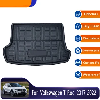 Накладка багажника автомобиля для VW Volkswagen T-Roc TRoc T Roc 2017~2022 2022 Автомобильные подушки для хранения Напольные аксессуары Коврики EVA Материал Багажник Коврики