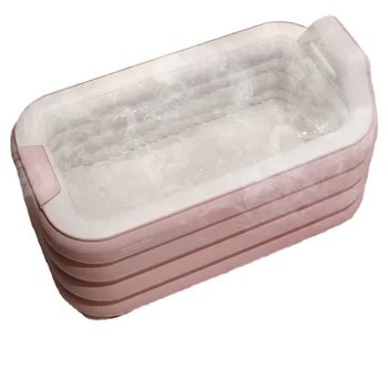 Портативная мобильная ванна Надувная складная пластиковая крышка ведра Ванна для взрослых Большая отдельно стоящая бытовая ванна Baignoire Изображение 5