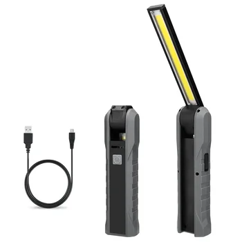 Портативный фонарик COB Фонарик USB Перезаряжаемый светодиодный рабочий фонарь Магнитный фонарь Подвесной крюк Лампа Открытый тактический фонарик