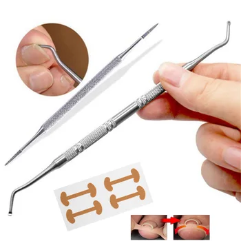 Профессиональный инструмент для чистки ногтей с двойной головкой из нержавеющей стали для коррекции вросшего ногтя педикюра Чистый маникюрный инструмент для ухода за ногами