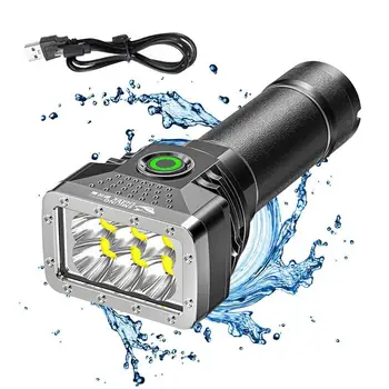  Самый мощный светодиодный фонарик USB Перезаряжаемый фонарик Фонарик высокой мощности Фонарик Long Shot Ручной фонарь для кемпинга