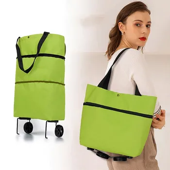Складная тележка для покупок Сумка-тележка с колесами Складные сумки для покупок Многоразовые сумки для продуктов Органайзер для овощей