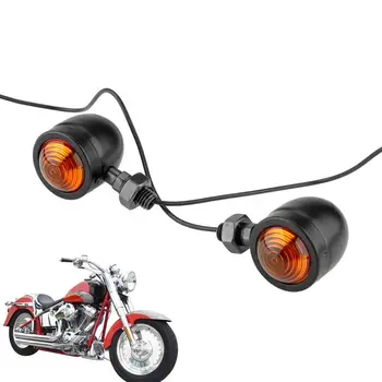  Указатель поворота мотоцикла 2 шт. Винтажные ходовые огни Turn Bulb Ретро мотоцикл Дневной индикатор света для головы и задней